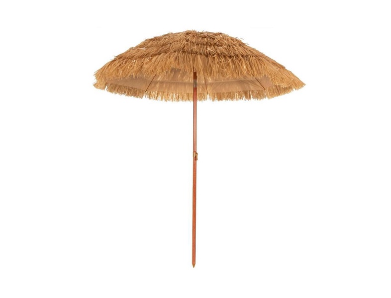 6.5 Feet Portable Thatched Tiki Beach Umbrella with Adjustable Tilt