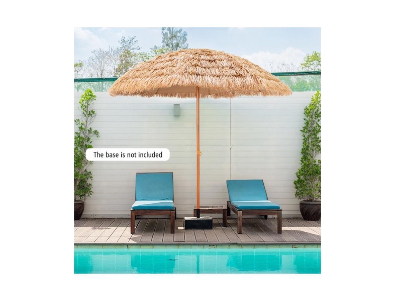 8 Feet Patio Thatched Tiki Umbrella Hawaiian Hula Beach Umbrella