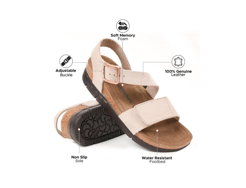- Serena Double Strappy Open Toe Comfortable Leather Platform Sandals