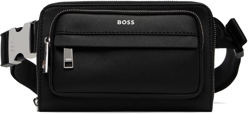 Black Structured Crossbody Pouch