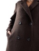 Monki tailored double breasted longline coat in brown