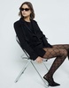 River Island bow cropped blazer in black