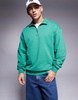 HUGO Blue neeler half zip sweatshirt in green