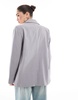 Bershka oversized blazer in stone gray