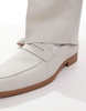 ASOS DESIGN penny loafers in light gray