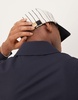 ASOS DESIGN melton baseball stripe cap with monogram embroidery