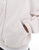 ASOS DESIGN 400g heavyweight boxy oversized zip through hoodie in oatmeal heather