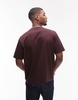 ARKET heavy interlock jersey oversized T-shirt in burgundy