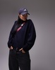 ARKET wool sweater with high neck and deep cuffs in navy blue
