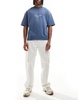 Bershka straight leg cargo pants in ecru