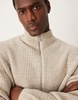ASOS DESIGN knitted oversized fisherman rib zip through in oatmeal twist