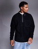 ASOS DESIGN oversized rugby polo fleece sweatshirt with quarter zip in black
