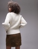 ARKET pure wool knit sweater with button shoulder detail in off-white
