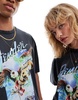 ASOS DESIGN unisex oversized licensed T-shirt with Fender Guitar graphic prints in washed black