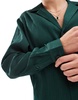 ASOS DESIGN boxy oversized plisse shirt in green