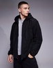 Armani Exchange hooded windbreaker jacket with logo in black