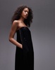 Topshop satin maxi bandeau in black