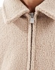 Bershka textured shearling jacket in ecru
