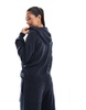 Pieces cozy knitted hoodie in navy melange - part of a set