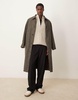 ASOS DESIGN knitted oversized fisherman rib zip through in oatmeal twist