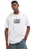 Bershka back graphic t-shirt in white