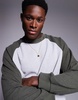 ASOS DESIGN oversized boxy waffle knit long sleeve raglan t-shirt in heather gray