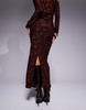 River Island floral devore midi skirt in brown - part of a set