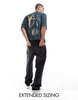 ASOS DESIGN boxy oversized t-shirt in textured fabric with back graphic