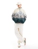 Cotton On boxy quarter zip fleece with mountains in bone