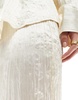 Vero Moda Aware satin plisse midi skirt in cream - part of a set