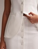 ASOS DESIGN button detail pencil midaxi skirt in white