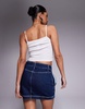 HUGO Blue Garalia denim skirt in dark blue