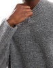 ASOS DESIGN super oversized boxy fit textured knit v neck sweater in gray