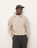 Abercrombie & Fitch Essentials hoodie in beige camo print