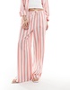 ASOS DESIGN pull on pants in red deckchair stripe