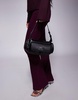 Armani Exchange logo shoulder bag with pocket details in black
