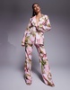ASOS LUXE single breasted tailored suit blazer in pink floral print - part of a set