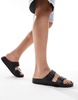 ASOS DESIGN two strap sandals in black rubber