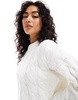 Bershka cable sweater in ecru