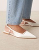 ASOS DESIGN Lorraine slingback ballet in ivory satin