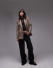 Mango oversized plaid blazer in brown