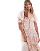 Miss Selfridge lace ruffle maxi dress in pink
