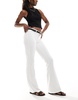 Bershka tailored flared pants in off white