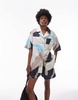 Topshop abstract printed short sleeve shirt in multi - part of a set