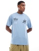 ADPT oversized t-shirt with chest print in pastel blue