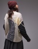 Topshop knit chunky oversized patchwork sweater in multi