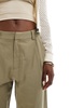 ASOS DESIGN wide leg crop pants in olive