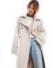 ASOS DESIGN formal faux wool trench coat in cream