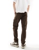 Another Influence utility carpenter straight leg pants in brown