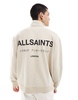 AllSaints Underground 1/2 zip sweatshirt in stone